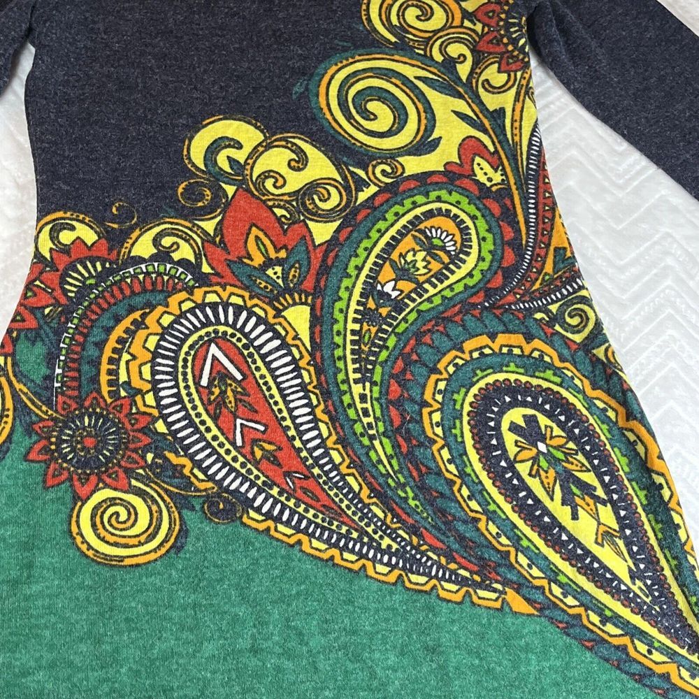 Anthropologie Aryeh Sweater Dress Womens Size S Multicolor‎ Geometric Paisley - Picture 7 of 9